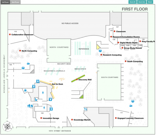 Auraria Library interactive floor map
