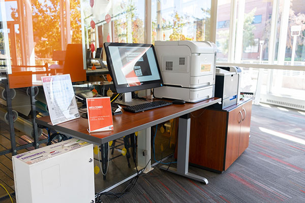 Printing station inside the cafe