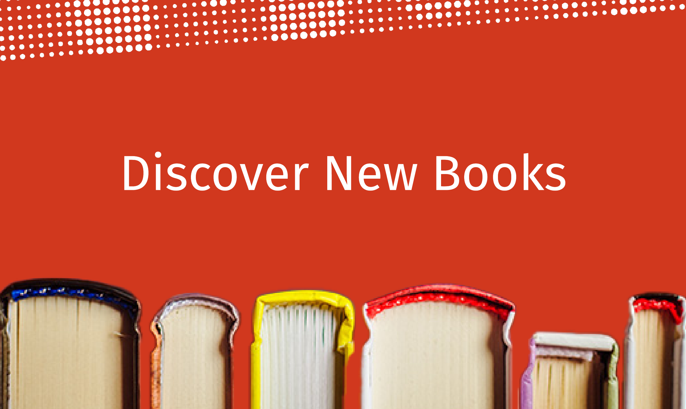 Promotional image for homepage headline: December Discover New Books 2023