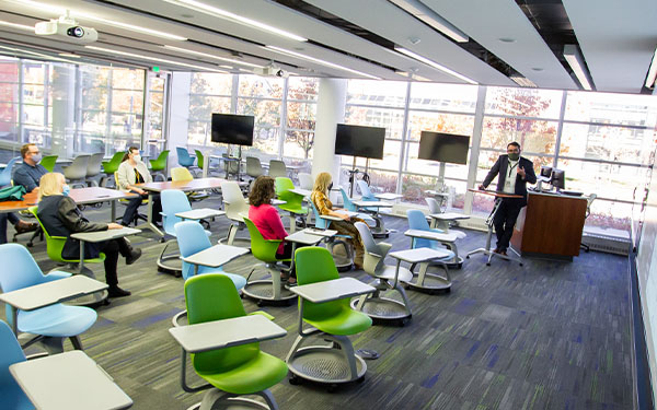 a library instructor teaching a class