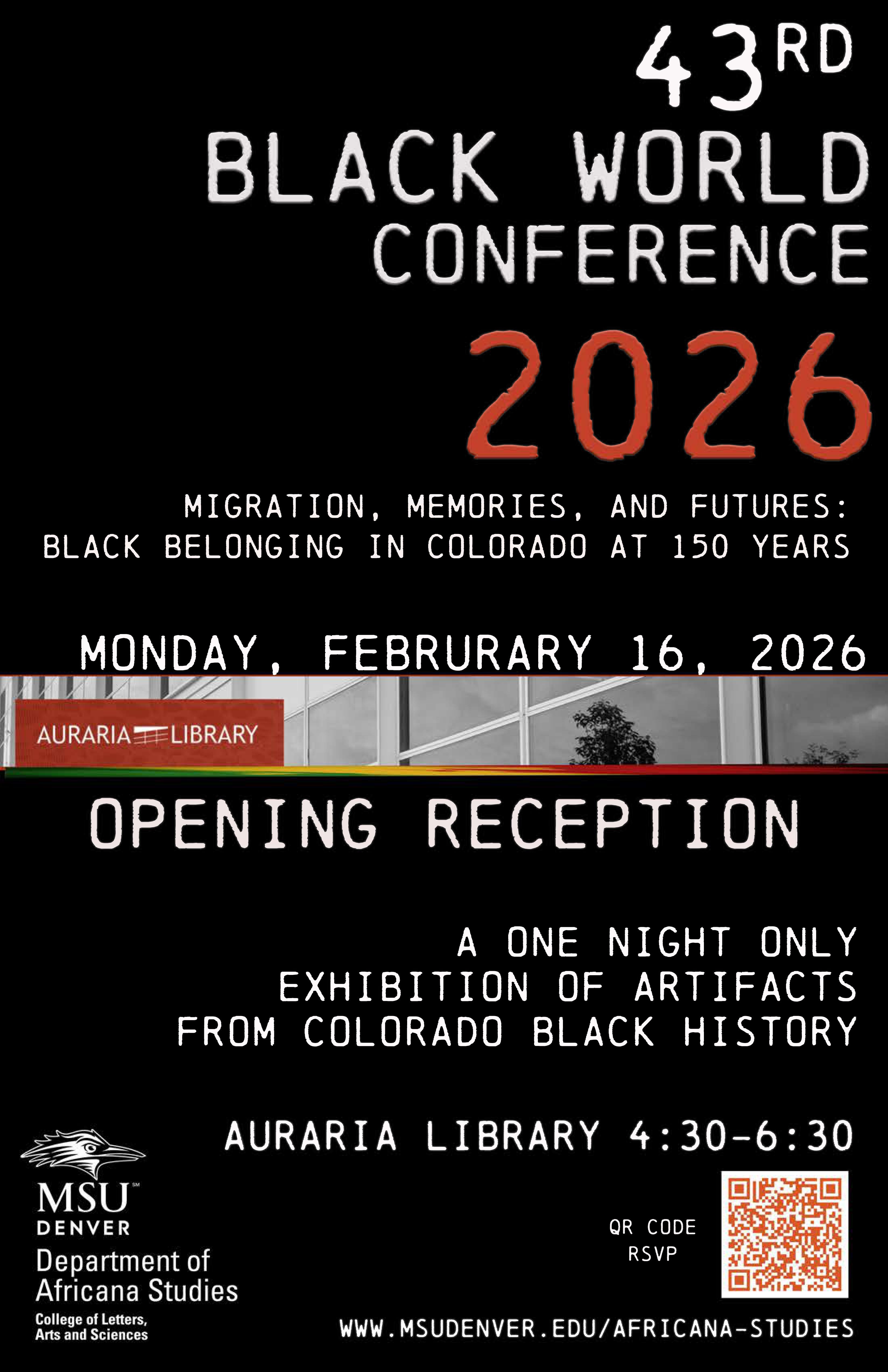 43rd Black World Conference Opening Reception poster