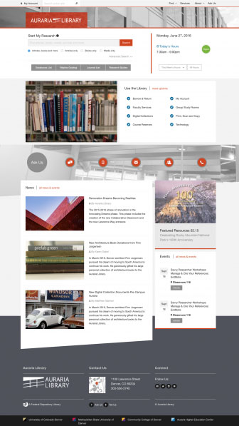 New Library Website Home Screenshot