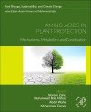 Cover image of "Amino Acids in Plant Protection." A tree stands on the line between a dry, cracked landscape and lush, green grass, symbolizing environmental change.