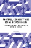 Book cover featuring a geometric blue and white pattern. Title: "Football, Community and Social Responsibility." Subtitle: "Everton’s ‘Blue Family’ and Sport at the Service of Humanity." 