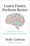 Audiobook cover art featuring a musician's guide to neuroscience, emphasizing learning and performance enhancement in practice