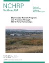 Cover of NCHRP Synthesis 654 titled "Stormwater Retrofit Programs and Practices Through Third-Party Partnerships" features a scenic view of highways.