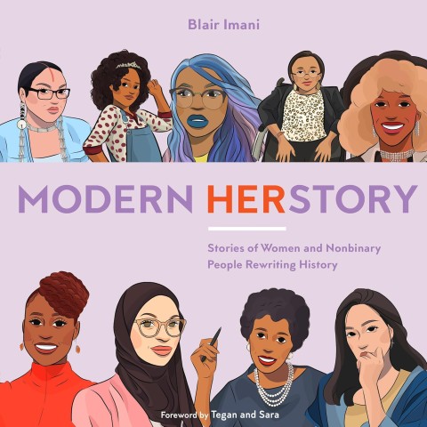 A collage depicting modern history stories of women and nonbinary individuals, showcasing their achievements and struggles.