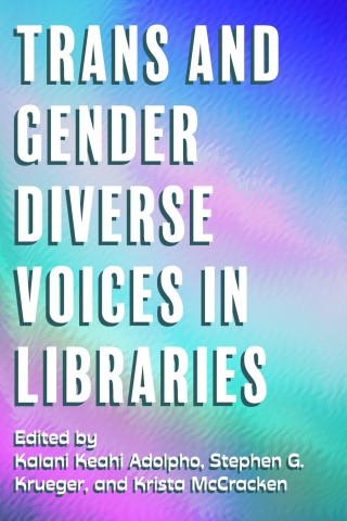 A diverse group of individuals representing trans and gender identities engaged in a library setting, promoting inclusivity