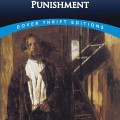 Cover of "Crime and Punishment" by Fyodor Dostoevsky featuring a figure in a long coat near a staircase, against a dark, moody background.