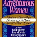 Cover of "Dangerous Men and Adventurous Women" with bold red and pink text over a blue floral background. A gold oval highlights authors' names.