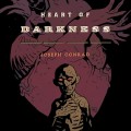 Cover of Joseph Conrad's "Heart of Darkness," featuring a skeletal figure against a dark, abstract background, symbolizing themes of despair and darkness.
