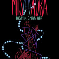 Cover of "Mis(h)adra" by Iasmin Omar Ata features a geometric, abstract illustration of an arm surrounded by glowing, blue spheres on a black background.