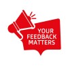 megaphone and dialogue icon that says "Your Feedback Matters"