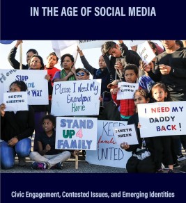 Cover of "Asian American Connective Action in the Age of Social Media" by James S. Lai. A diverse group holds protest signs, showing unity and urgency.