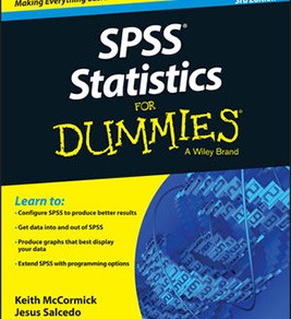 Book cover for "SPSS Statistics for Dummies" 