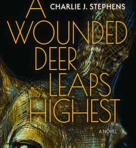 Wounded Deer Leaps Highest: A Novel Book cover of "A Wounded Deer Leaps Highest" by Charlie J. Stephens. Features a close-up of a deer's eye, textured with dark, warm tones. The mood is intense and captivating.